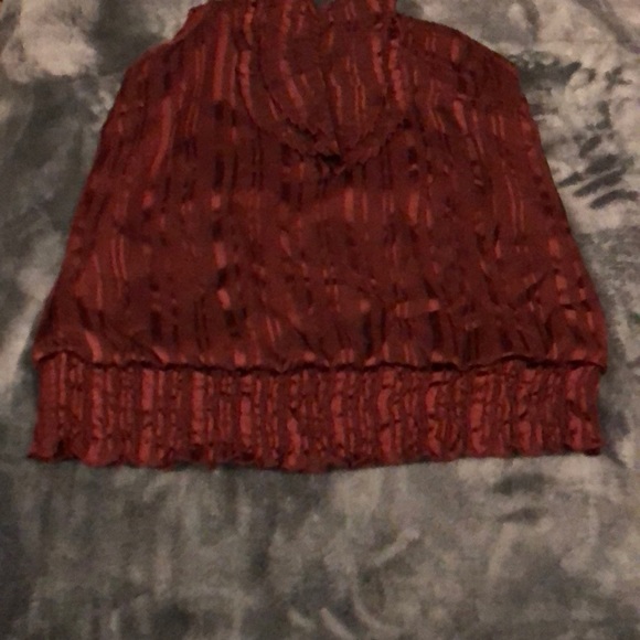 Maroon Blouse with ruffle - Picture 4 of 4
